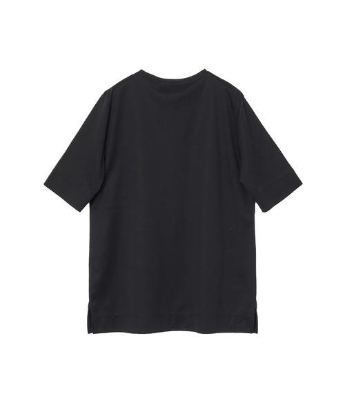 アナイ コットンスムース5分袖 プルオーバー Tシャツ カットソー 38 黒 ANAYI（アナイ）の「コットンスムース5分袖 プルオーバー（Tシャツ