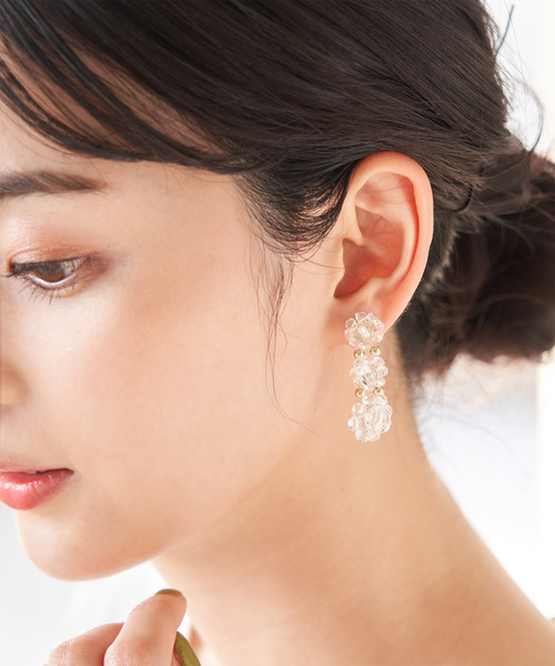 ROPE' PICNIC(ロペピクニック)の「カラービーズフラワーピアス(ピアス(両耳用)・レディース・ホワイト/パープル系その他/ブルー系その他4・FREE)」の10枚目の写真