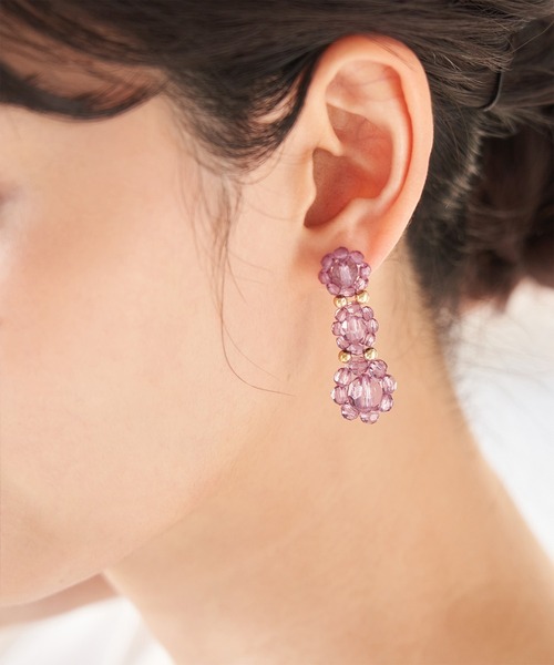 ROPE' PICNIC(ロペピクニック)の「カラービーズフラワーピアス(ピアス(両耳用)・レディース・ホワイト/パープル系その他/ブルー系その他4・FREE)」の6枚目の写真