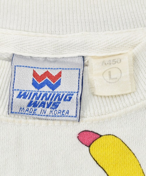 VINTAGE(ヴィンテージ)の「【ヴィンテージ古着】90s WINNING WAYS マルチプリント クルーネックスウェット(スウェット・メンズ・ホワイト・LARGE)」の8枚目の写真