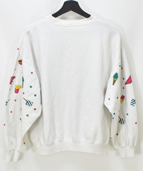 VINTAGE(ヴィンテージ)の「【ヴィンテージ古着】90s WINNING WAYS マルチプリント クルーネックスウェット(スウェット・メンズ・ホワイト・LARGE)」の4枚目の写真