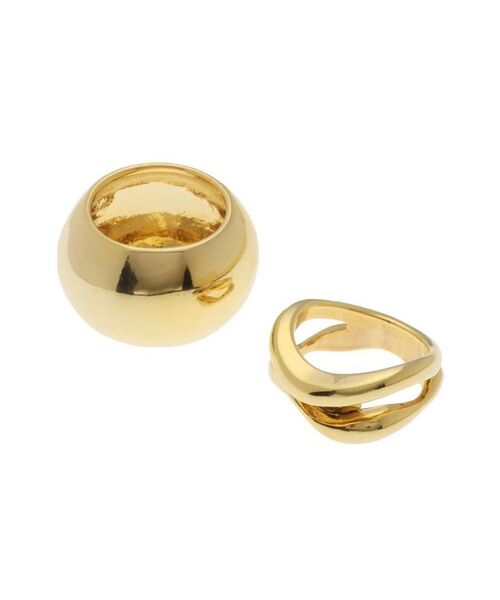 EVRIS（エヴリス）の「CONTRAST 2PCS リング（リング・レディース・シルバー/ゴールド・FREE）」の4枚目の写真