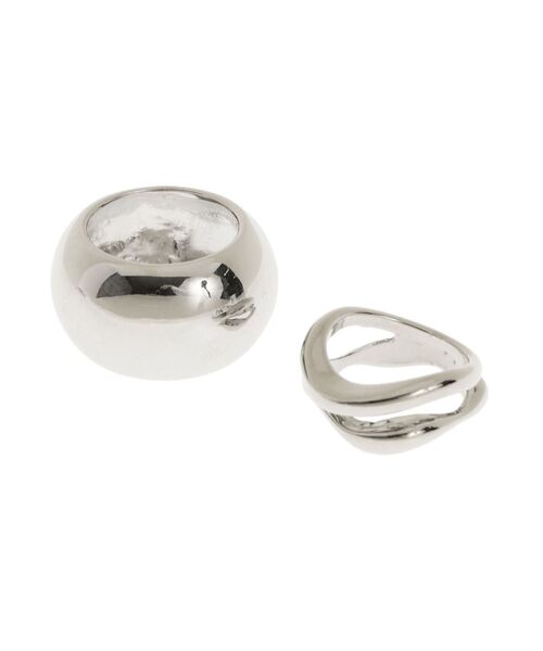 EVRIS（エヴリス）の「CONTRAST 2PCS リング（リング・レディース・シルバー/ゴールド・FREE）」の11枚目の写真
