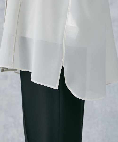 PUBLIC TOKYO(パブリックトウキョウ)の「ステッチシアーオーバーシャツ(シャツ/ブラウス・メンズ・ブラック/ライトベージュ・FREE)」の11枚目の写真