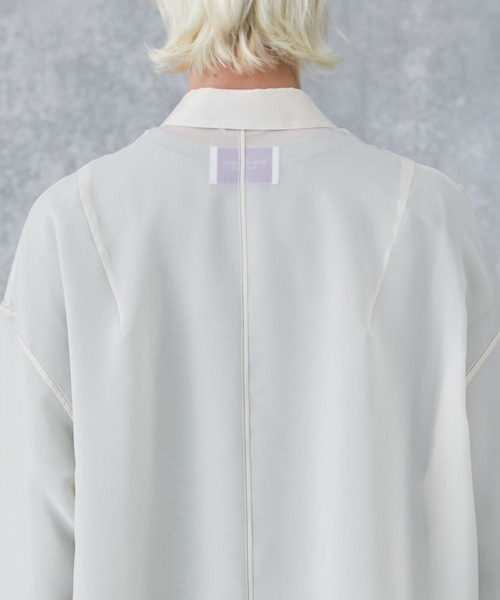 PUBLIC TOKYO(パブリックトウキョウ)の「ステッチシアーオーバーシャツ(シャツ/ブラウス・メンズ・ブラック/ライトベージュ・FREE)」の13枚目の写真