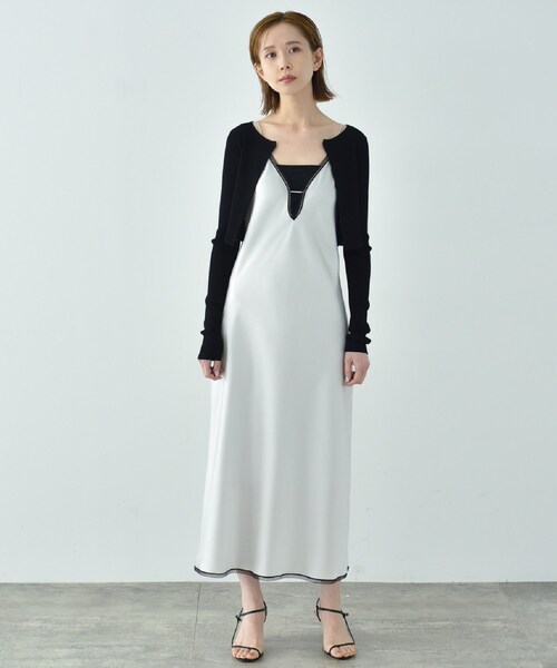 CODE A（コードエー）の「satin cami dress（ワンピース・レディース・ライトグレー・00）」の10枚目の写真
