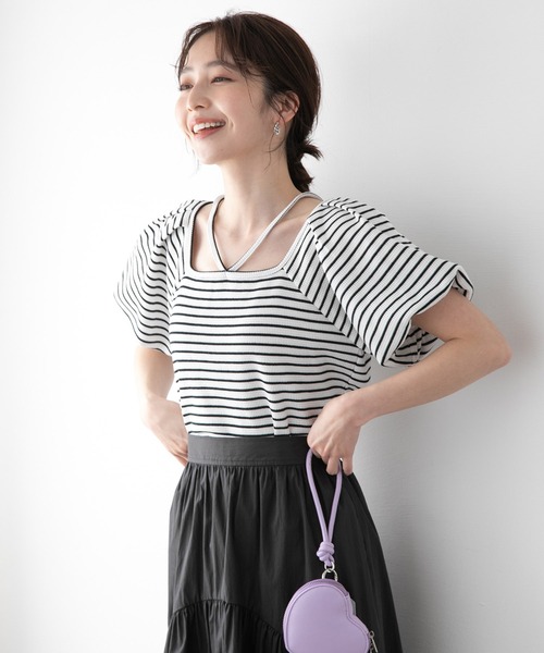 VIS(ビス)の「【6色展開】ハートポーチスマホショルダーバッグ(ショルダーバッグ・レディース・ダークラベンダー/レッド/ピンク/サックスブルー/ホワイト/ブラック・FREE)」の7枚目の写真