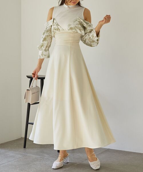 MAJESTIC LEGON（マジェスティックレゴン）の「ウエストきゅっと映えワンピ（ワンピース・レディース・ネイビー/ブラウン/アイボリー・MEDIUM）」の6枚目の写真