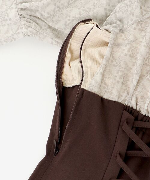 MAJESTIC LEGON（マジェスティックレゴン）の「ウエストきゅっと映えワンピ（ワンピース・レディース・ネイビー/ブラウン/アイボリー・MEDIUM）」の21枚目の写真