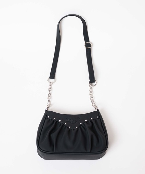 WEGO（ウィゴー）の「WEGO/スタッズギャザーショルダー（ショルダーバッグ・レディース・アイボリー/ブラック・FREE）」の13枚目の写真