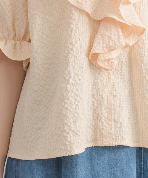 RETRO GIRL（レトロガール）の「ポコポコ襟フリルBL（シャツ/ブラウス・レディース・グリーン/ライトベージュ/アイボリー・FREE）」の6枚目の写真