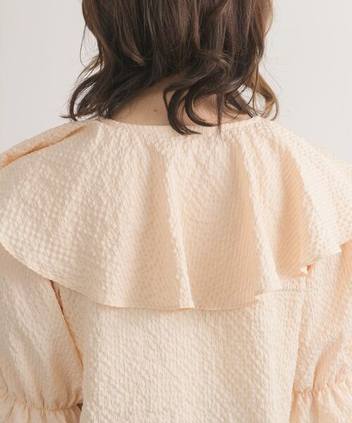 RETRO GIRL（レトロガール）の「ポコポコ襟フリルBL（シャツ/ブラウス・レディース・グリーン/ライトベージュ/アイボリー・FREE）」の7枚目の写真