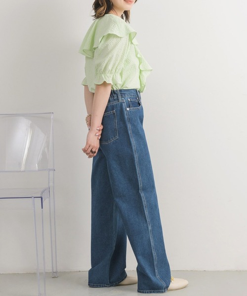 RETRO GIRL（レトロガール）の「ポコポコ襟フリルBL（シャツ/ブラウス・レディース・グリーン/ライトベージュ/アイボリー・FREE）」の22枚目の写真