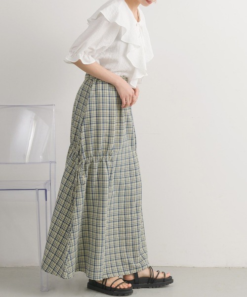 RETRO GIRL（レトロガール）の「ポコポコ襟フリルBL（シャツ/ブラウス・レディース・グリーン/ライトベージュ/アイボリー・FREE）」の14枚目の写真