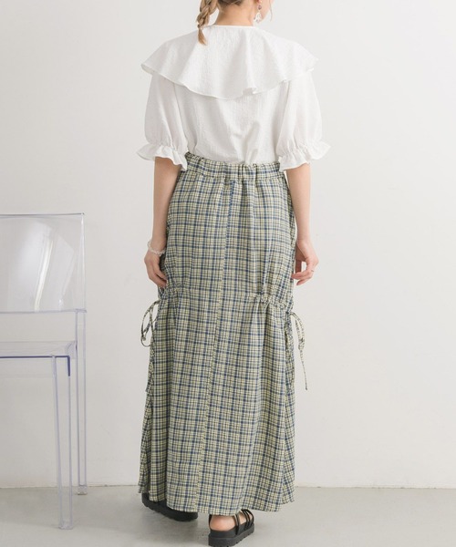 RETRO GIRL（レトロガール）の「ポコポコ襟フリルBL（シャツ/ブラウス・レディース・グリーン/ライトベージュ/アイボリー・FREE）」の15枚目の写真