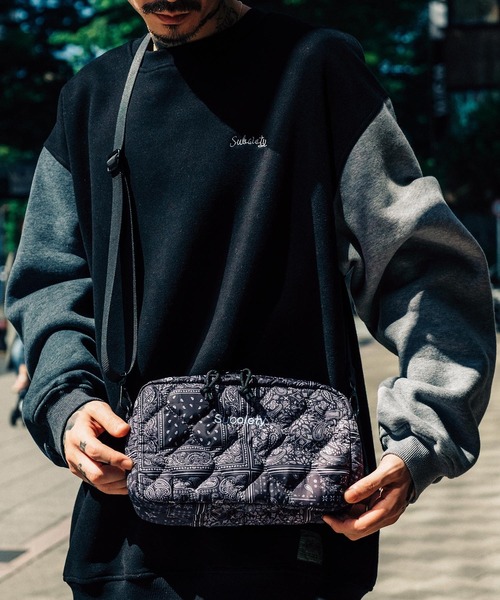 Subciety（サブサエティ）の「QUILTED BODY BAG（ボディバッグ/ウエストポーチ・メンズ・ブラック系その他/ブラック/オリーブ・FREE）」の4枚目の写真