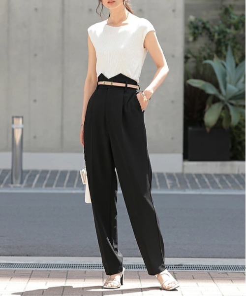 and it_(アンドイット)の「シワになりにくい テーパードパンツ(その他パンツ・レディース・ブラック/クリーム・60cm/65cm/70cm)」の10枚目の写真