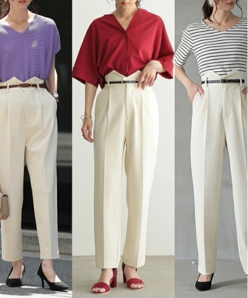 and it_(アンドイット)の「シワになりにくい テーパードパンツ(その他パンツ・レディース・ブラック/クリーム・60cm/65cm/70cm)」の4枚目の写真