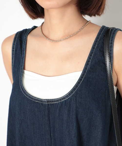 MAISON BREEZE(メゾンブリーズ)の「【MAISON BREEZE】リラックスデニムライクワンピース KNF019(ワンピース・レディース・ネイビー/サックスブルー・FREE)」の12枚目の写真
