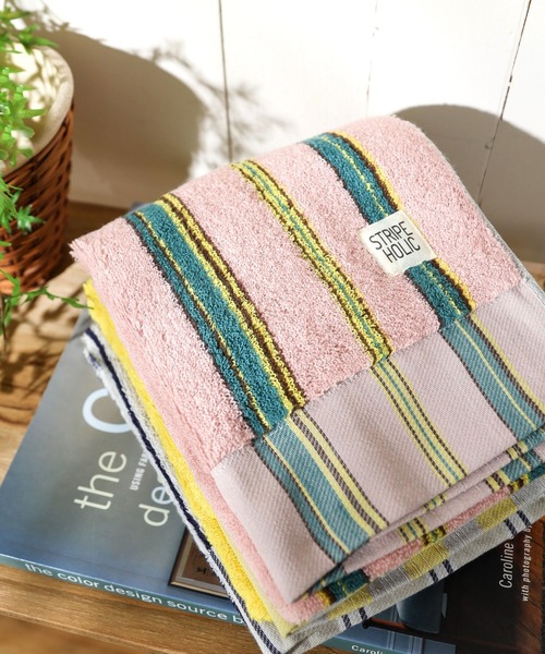 BAYFLOW（ベイフロー）の「[今治タオルブランド認定]ストライプフェイスタオル35×80cm（タオル・レディース・ピンク/イエロー/ネイビー/ブルー/ベージュ・0）」の5枚目の写真