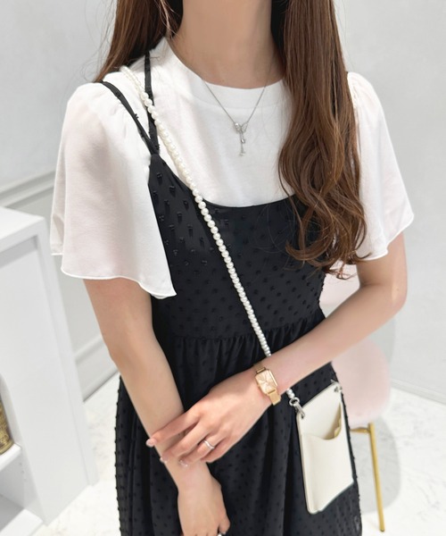 apres jour(アプレジュール)の「フレアスリーブドッキングトップス【ZOZOTOWN限定アイテム】(Tシャツ/カットソー・レディース・レッド系その他/オフホワイト/ブラック系その他・フリー/X-LARGE)」の2枚目の写真