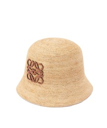 【入手困難】LOEWE◆ラフィア ボーターハット レザーロゴパッチ 入手困難】LOEWE◇ラフィア ボーターハット レザーロゴパッチ