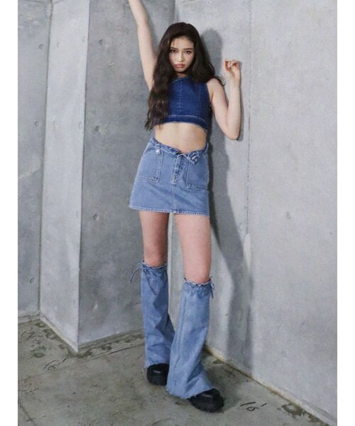 EVRIS（エヴリス）の「【10周年記念】デニムレッグウォーマー（レッグウォーマー・レディース・ブルー・FREE）」の3枚目の写真