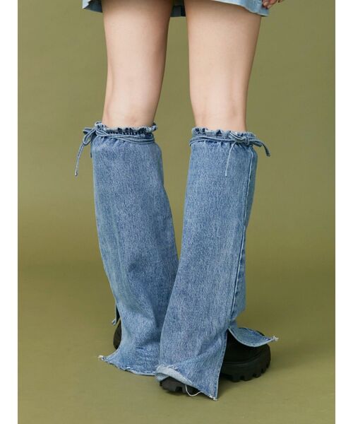 EVRIS（エヴリス）の「【10周年記念】デニムレッグウォーマー（レッグウォーマー・レディース・ブルー・FREE）」の5枚目の写真