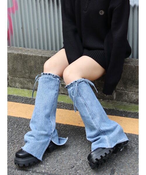 EVRIS（エヴリス）の「【10周年記念】デニムレッグウォーマー（レッグウォーマー・レディース・ブルー・FREE）」の8枚目の写真