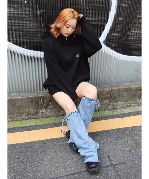 EVRIS（エヴリス）の「【10周年記念】デニムレッグウォーマー（レッグウォーマー・レディース・ブルー・FREE）」の9枚目の写真