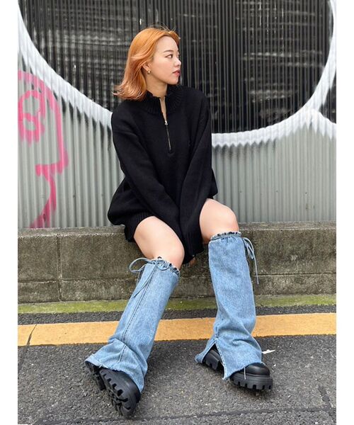 EVRIS（エヴリス）の「【10周年記念】デニムレッグウォーマー（レッグウォーマー・レディース・ブルー・FREE）」の11枚目の写真