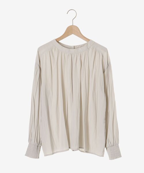 le.coeur blanc（ルクールブラン）の「パウダーサテン2wayハイネックブラウス（シャツ/ブラウス・レディース・ネイビー/キャメル/グレイッシュベージュ・38）」の6枚目の写真