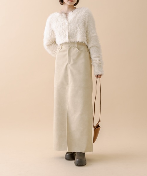 mline（エムライン）の「[mline]ショートフェザーニット（カーディガン/ボレロ・レディース・オフホワイト/ブルー/ベージュ/ブラック/イエロー・FREE）」の11枚目の写真