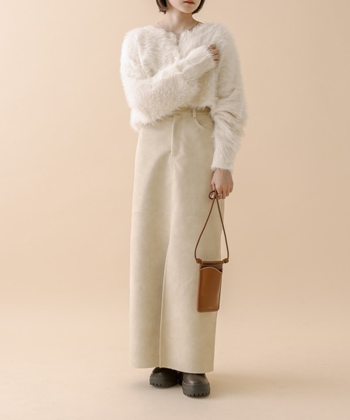 mline（エムライン）の「[mline]ショートフェザーニット（カーディガン/ボレロ・レディース・オフホワイト/ブルー/ベージュ/ブラック/イエロー・FREE）」の12枚目の写真