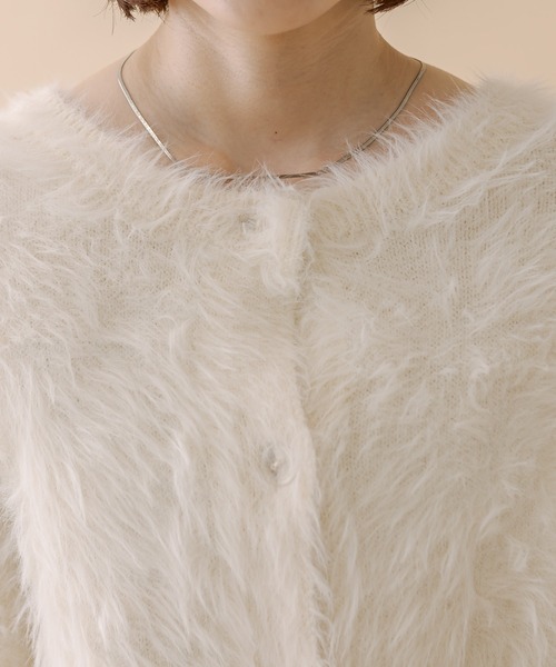 mline（エムライン）の「[mline]ショートフェザーニット（カーディガン/ボレロ・レディース・オフホワイト/ブルー/ベージュ/ブラック/イエロー・FREE）」の14枚目の写真