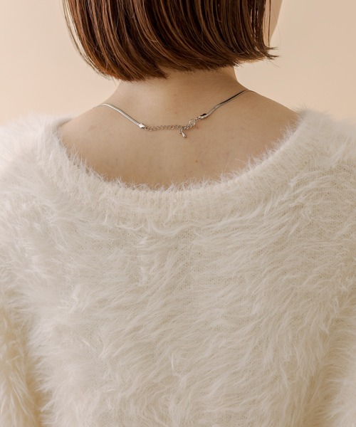 mline（エムライン）の「[mline]ショートフェザーニット（カーディガン/ボレロ・レディース・オフホワイト/ブルー/ベージュ/ブラック/イエロー・FREE）」の17枚目の写真