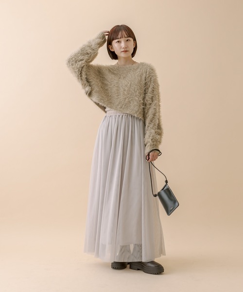 mline（エムライン）の「[mline]ショートフェザーニット（カーディガン/ボレロ・レディース・オフホワイト/ブルー/ベージュ/ブラック/イエロー・FREE）」の22枚目の写真