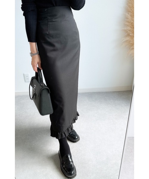 &. NOSTALGIA（アンドドットノスタルジア）の「【ZOZO限定】フリルヘムスリットタイトスカート（スカート・レディース・グレー/ブラック・FREE）」の22枚目の写真