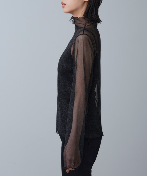 セール】洗える ストレッチ ｜ 肌見せデザイン ラメチュール シアー