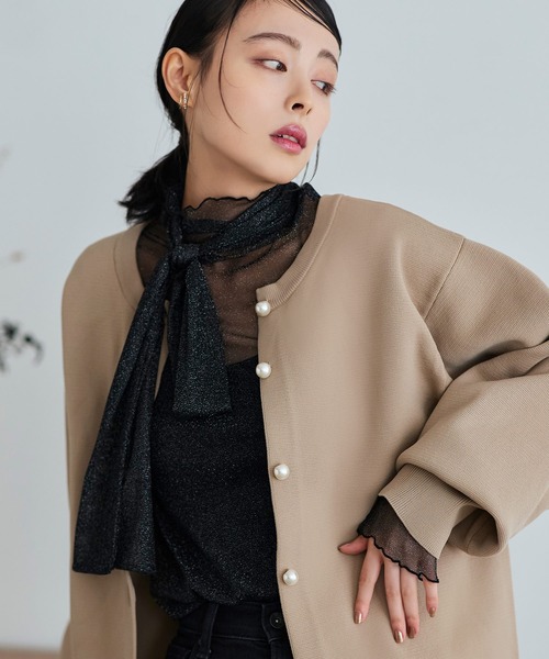 セール】洗える ストレッチ ｜ 肌見せデザイン ラメチュール シアー