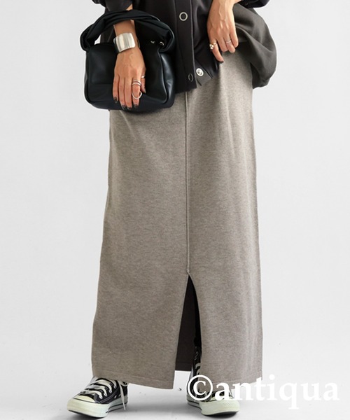 antiqua（アンティカ）の「ニットタイトスカート（スカート・レディース・ブルー/ブラック/グリーン/レッド/ベージュ・FREE）」の2枚目の写真