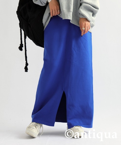 antiqua（アンティカ）の「ニットタイトスカート（スカート・レディース・ブルー/ブラック/グリーン/レッド/ベージュ・FREE）」の4枚目の写真