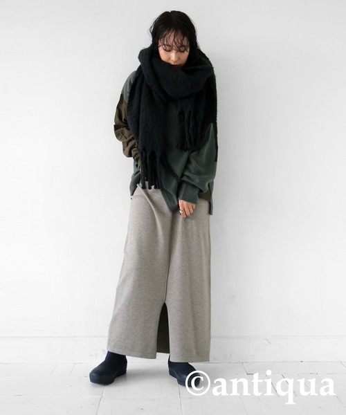 antiqua（アンティカ）の「ニットタイトスカート（スカート・レディース・ブルー/ブラック/グリーン/レッド/ベージュ・FREE）」の12枚目の写真