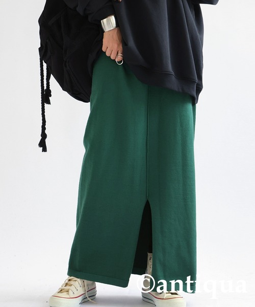 antiqua（アンティカ）の「ニットタイトスカート（スカート・レディース・ブルー/ブラック/グリーン/レッド/ベージュ・FREE）」の13枚目の写真