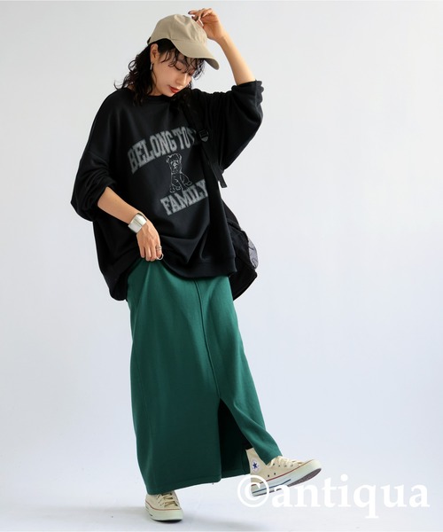 antiqua（アンティカ）の「ニットタイトスカート（スカート・レディース・ブルー/ブラック/グリーン/レッド/ベージュ・FREE）」の14枚目の写真