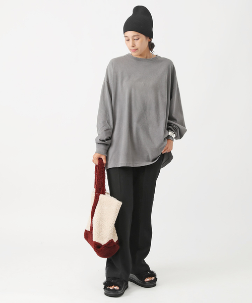 AP STUDIO(エーピーストゥディオ)の「【CARUS / カルス】別注 color mouton tote bag(トートバッグ・レディース・ブルー/グリーン/ボルドー・FREE)」の4枚目の写真