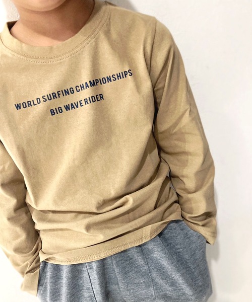 ZI-ON（ジーオン）の「ロゴデザインプリント長袖Tシャツ（Tシャツ/カットソー・キッズ・ホワイト系その他/ベージュ系その他2/ブラウン/ベージュ系その他/ホワイト系その他3/ブラック系その他3/オフホワイト/ブルー/ブラック系その他/杢グレー/ホワイト系その他2/ネイビー系/ブラック系その他4/ネイビー/モカ/ベージュ/ブラック/ブラウン系その他/ブラック系その他2/カーキ・120cm/110cm/130cm/140cm/150cm/160cm）」の15枚目の写真