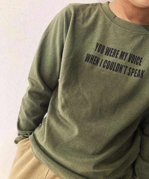 ZI-ON（ジーオン）の「ロゴデザインプリント長袖Tシャツ（Tシャツ/カットソー・キッズ・ホワイト系その他/ベージュ系その他2/ブラウン/ベージュ系その他/ホワイト系その他3/ブラック系その他3/オフホワイト/ブルー/ブラック系その他/杢グレー/ホワイト系その他2/ネイビー系/ブラック系その他4/ネイビー/モカ/ベージュ/ブラック/ブラウン系その他/ブラック系その他2/カーキ・120cm/110cm/130cm/140cm/150cm/160cm）」の17枚目の写真