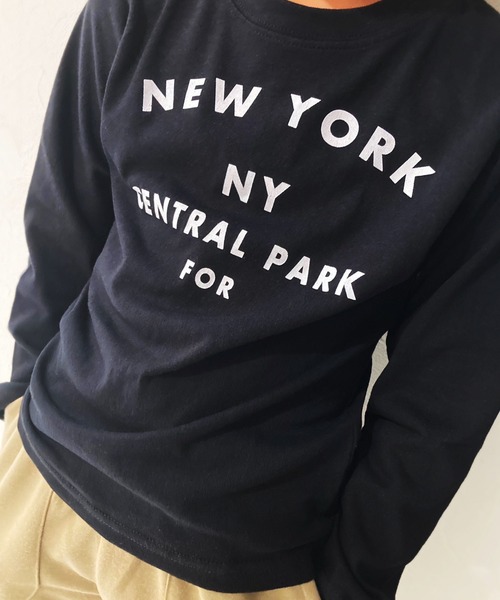 ZI-ON（ジーオン）の「ロゴデザインプリント長袖Tシャツ（Tシャツ/カットソー・キッズ・ホワイト系その他/ベージュ系その他2/ブラウン/ベージュ系その他/ホワイト系その他3/ブラック系その他3/オフホワイト/ブルー/ブラック系その他/杢グレー/ホワイト系その他2/ネイビー系/ブラック系その他4/ネイビー/モカ/ベージュ/ブラック/ブラウン系その他/ブラック系その他2/カーキ・120cm/110cm/130cm/140cm/150cm/160cm）」の8枚目の写真