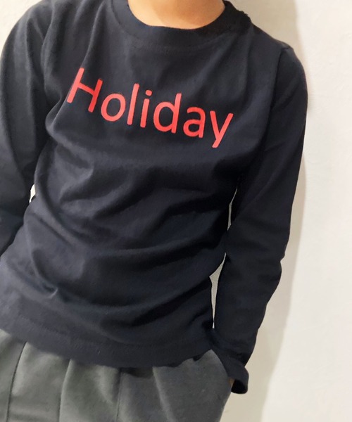 ZI-ON（ジーオン）の「ロゴデザインプリント長袖Tシャツ（Tシャツ/カットソー・キッズ・ホワイト系その他/ベージュ系その他2/ブラウン/ベージュ系その他/ホワイト系その他3/ブラック系その他3/オフホワイト/ブルー/ブラック系その他/杢グレー/ホワイト系その他2/ネイビー系/ブラック系その他4/ネイビー/モカ/ベージュ/ブラック/ブラウン系その他/ブラック系その他2/カーキ・120cm/110cm/130cm/140cm/150cm/160cm）」の5枚目の写真